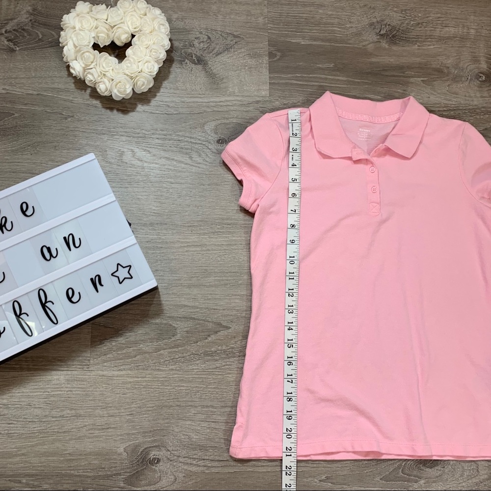 Old Navy Girls pink polo shirt - Picture 4 of 6